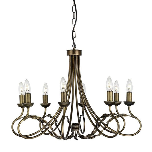 Elstead Lighting Olivia 8-Light Black with Gold Patina Candle Chandelier