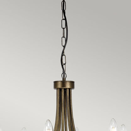 Elstead Lighting Olivia 8-Light Black with Gold Patina Candle Chandelier