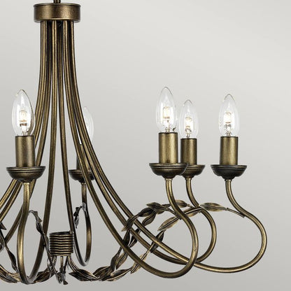 Elstead Lighting Olivia 8-Light Black with Gold Patina Candle Chandelier