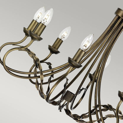 Elstead Lighting Olivia 8-Light Black with Gold Patina Candle Chandelier