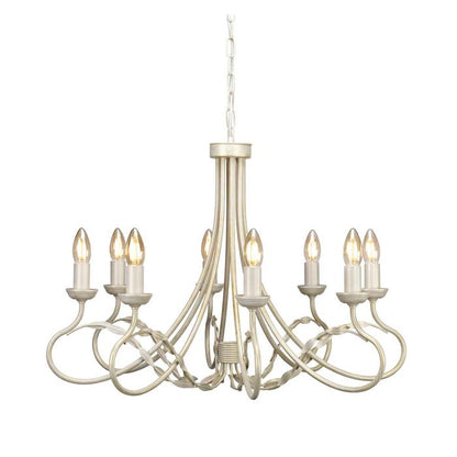 Elstead Lighting Olivia 8-Light Ivory with Gold Patina Candle Chandelier
