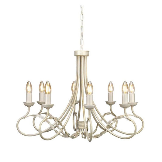 Elstead Lighting Olivia 8-Light Ivory with Gold Patina Candle Chandelier