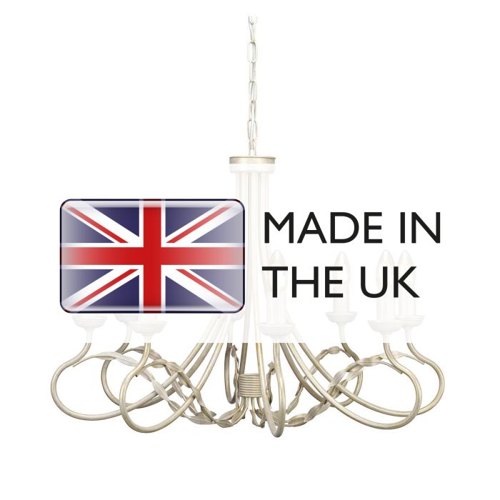 Elstead Lighting Olivia 8-Light Ivory with Gold Patina Candle Chandelier