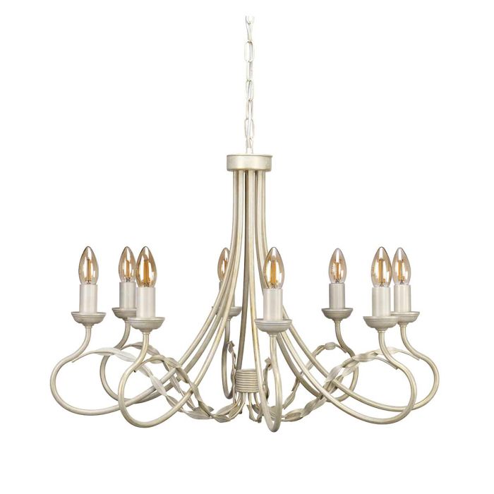 Elstead Lighting Olivia 8-Light Ivory with Gold Patina Candle Chandelier