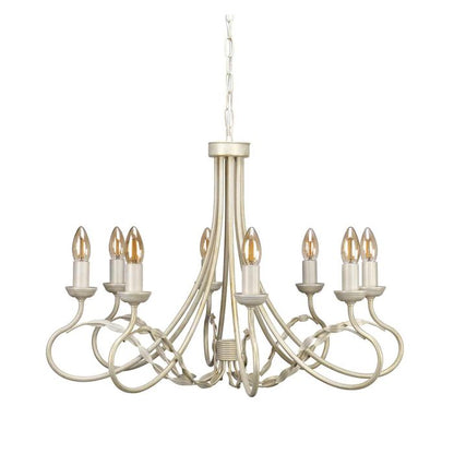 Elstead Lighting Olivia 8-Light Ivory with Gold Patina Candle Chandelier