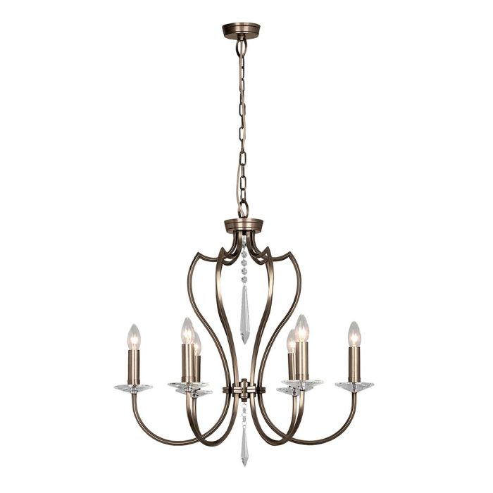 Elstead Lighting Pimlico 6-Light Dark Bronze Candle Chandelier