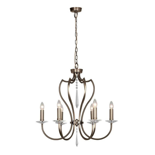 Elstead Lighting Pimlico 6-Light Dark Bronze Candle Chandelier