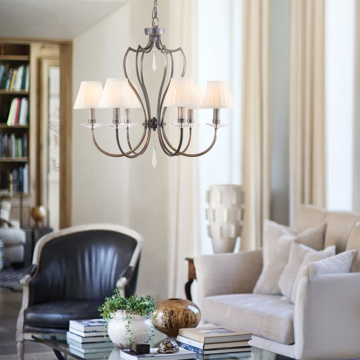 Elstead Lighting Pimlico 6-Light Dark Bronze Candle Chandelier