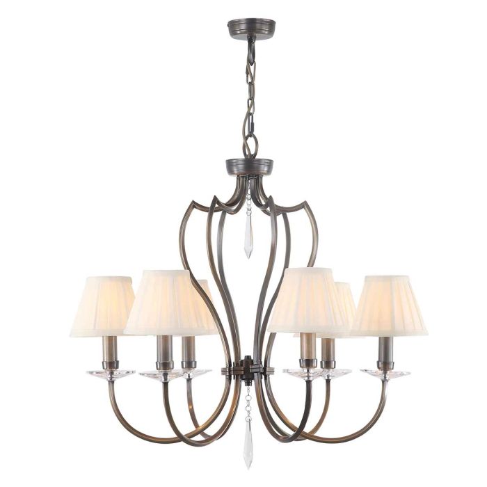 Elstead Lighting Pimlico 6-Light Dark Bronze Candle Chandelier