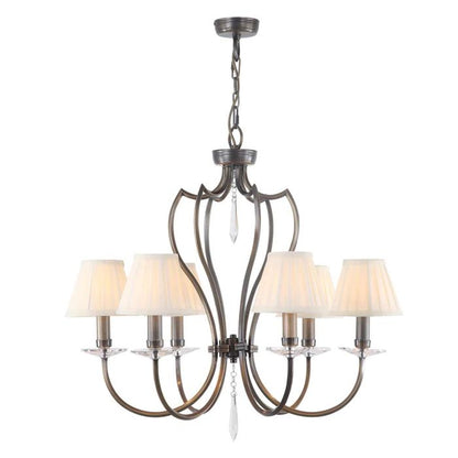 Elstead Lighting Pimlico 6-Light Dark Bronze Candle Chandelier