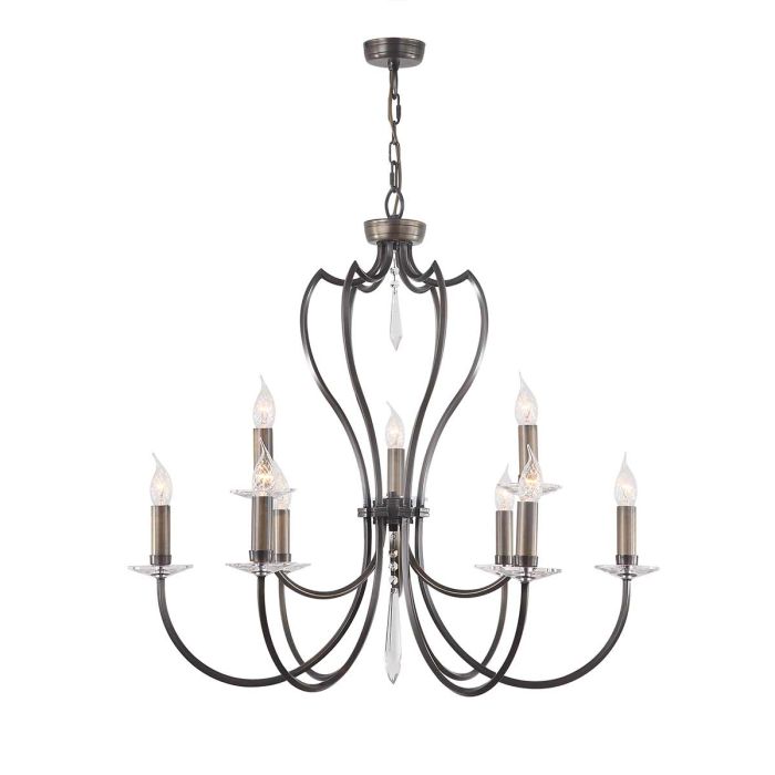 Elstead Lighting Pimlico 9-Light Dark Bronze Candle Chandelier