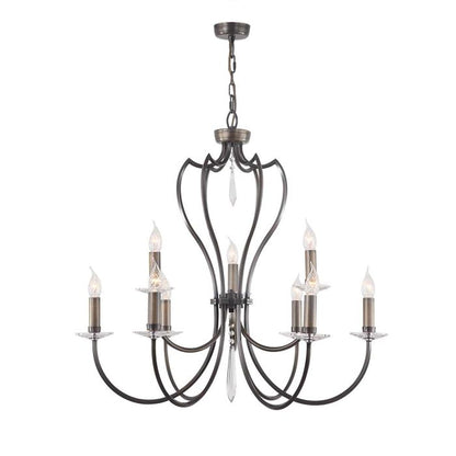 Elstead Lighting Pimlico 9-Light Dark Bronze Candle Chandelier