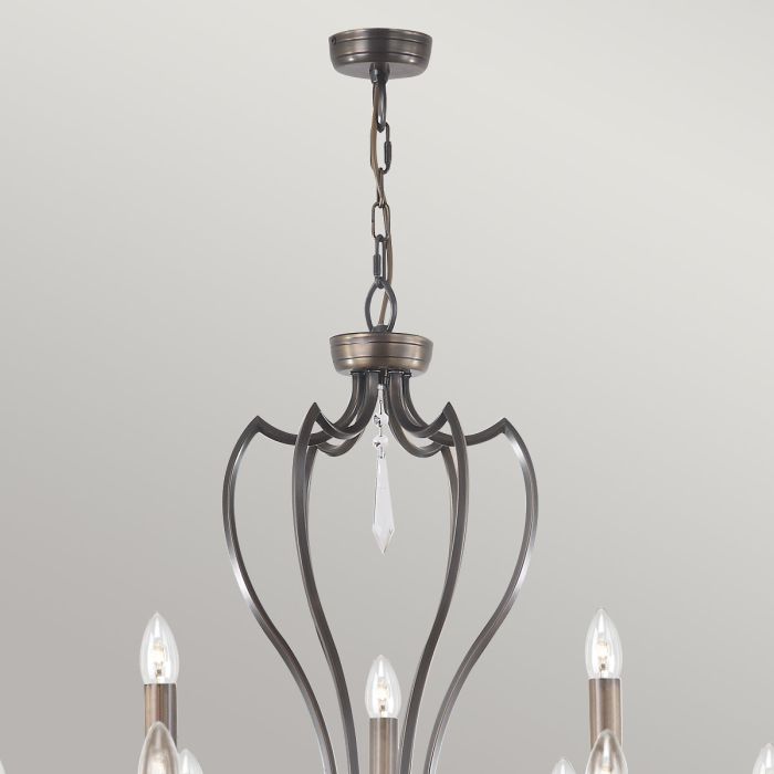 Elstead Lighting Pimlico 9-Light Dark Bronze Candle Chandelier