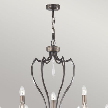 Elstead Lighting Pimlico 9-Light Dark Bronze Candle Chandelier