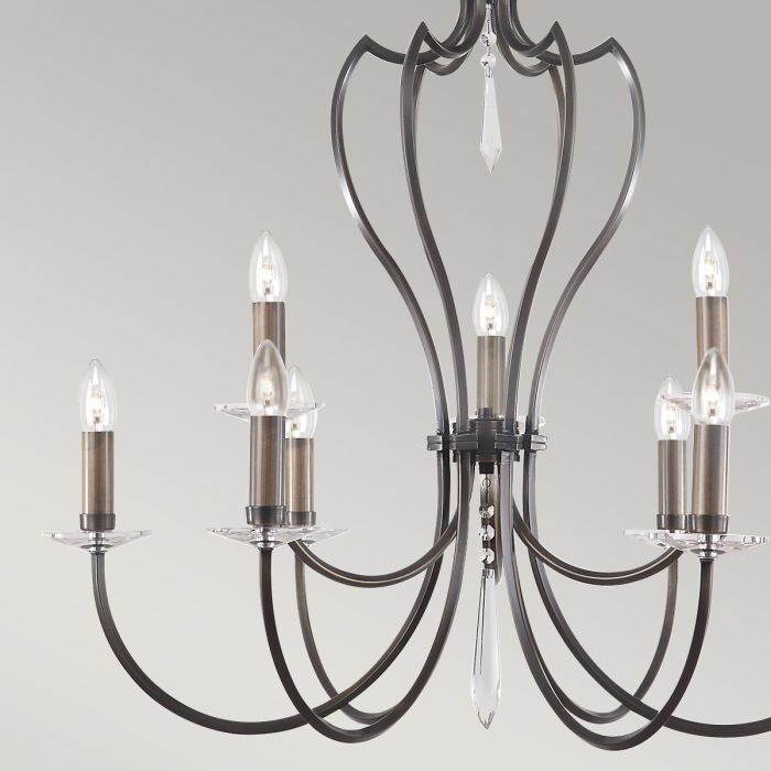 Elstead Lighting Pimlico 9-Light Dark Bronze Candle Chandelier