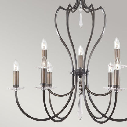Elstead Lighting Pimlico 9-Light Dark Bronze Candle Chandelier