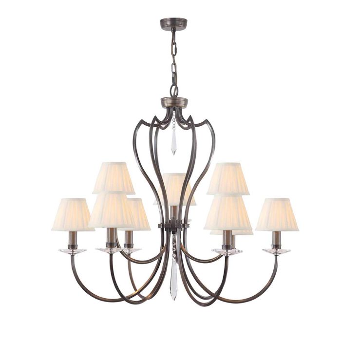 Elstead Lighting Pimlico 9-Light Dark Bronze Candle Chandelier