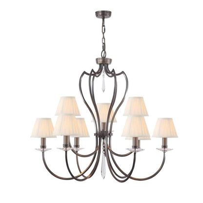Elstead Lighting Pimlico 9-Light Dark Bronze Candle Chandelier