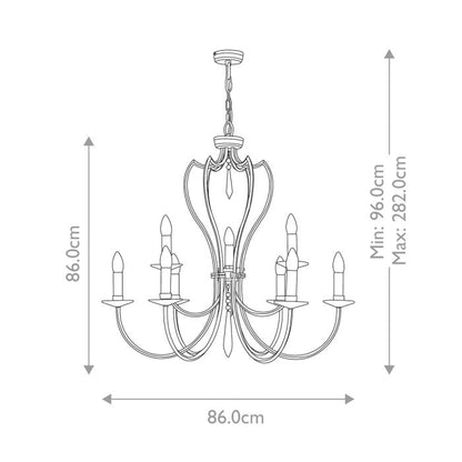 Elstead Lighting Pimlico 9-Light Dark Bronze Candle Chandelier