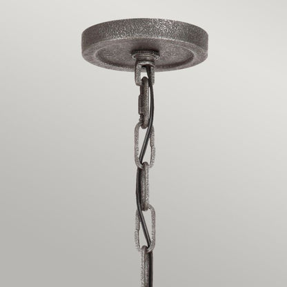 Generation Lighting (Feiss) Angelo 6-Light Distressed Weathered Oak & Slate Grey Metal Wagon Wheel Chandelier