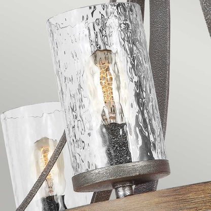Generation Lighting (Feiss) Angelo 6-Light Distressed Weathered Oak & Slate Grey Metal Wagon Wheel Chandelier