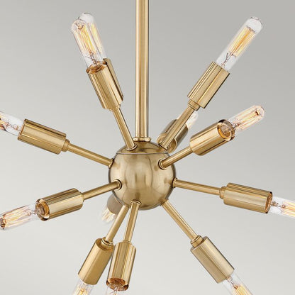 Lisa McDennon by Hinkley Aros 12-Light Black & Warm Brass Cage Sputnik Chandelier