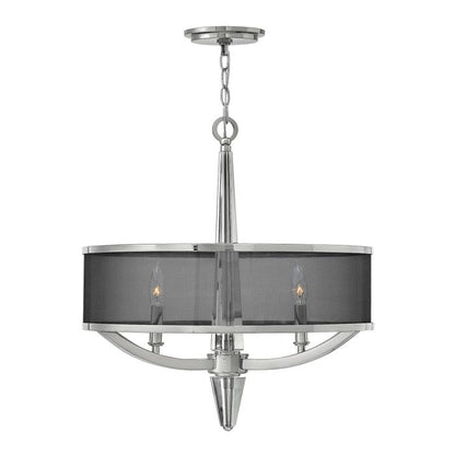 Hinkley Ascher 3-Light Polished Nickel Drum Chandelier
