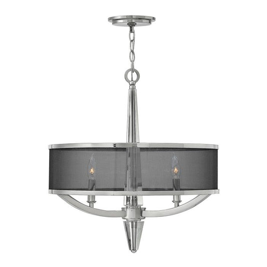 Hinkley Ascher 3-Light Polished Nickel Drum Chandelier
