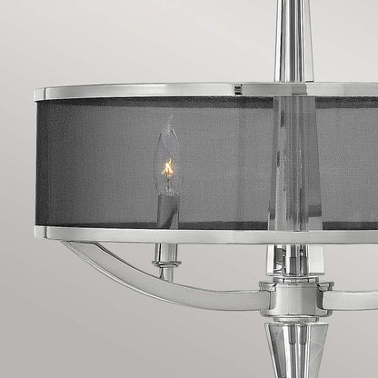 Hinkley Ascher 3-Light Polished Nickel Drum Chandelier