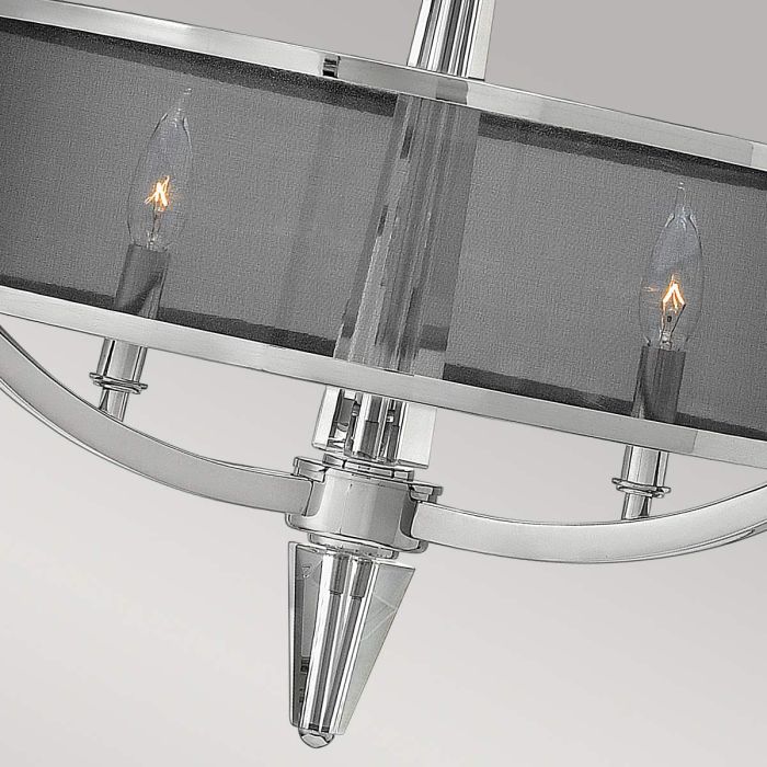Hinkley Ascher 3-Light Polished Nickel Drum Chandelier