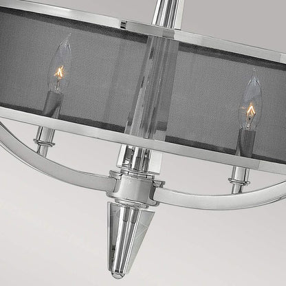 Hinkley Ascher 3-Light Polished Nickel Drum Chandelier