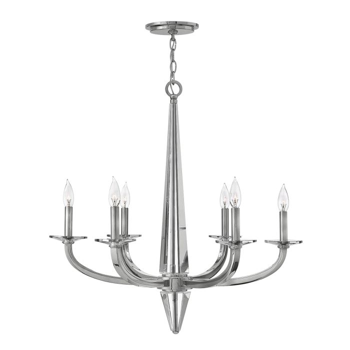 Hinkley Ascher 6-Light Polished Nickel Modern Chandelier