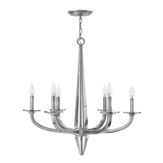 Hinkley Ascher 6-Light Polished Nickel Modern Chandelier