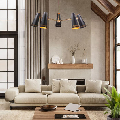 Alora Brickell 5-Light Matte Black Modern Chandelier