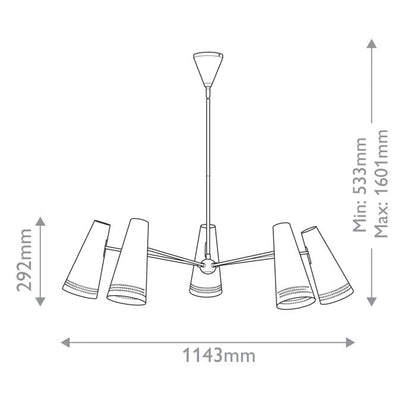 Alora Brickell 5-Light Matte Black Modern Chandelier