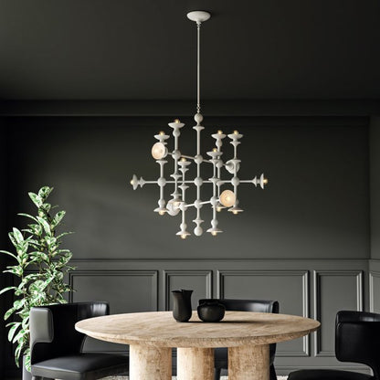Alora Cadence 18-Light Antique White Modern Chandelier