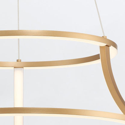 Eurofase Cadoux Integrated LED Satin Gold Ring Pendant Chandelier