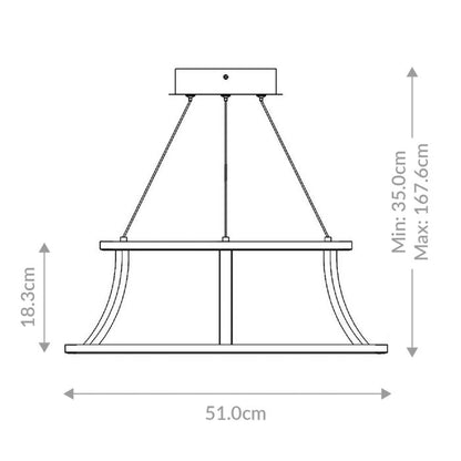 Eurofase Cadoux Integrated LED Satin Gold Ring Pendant Chandelier