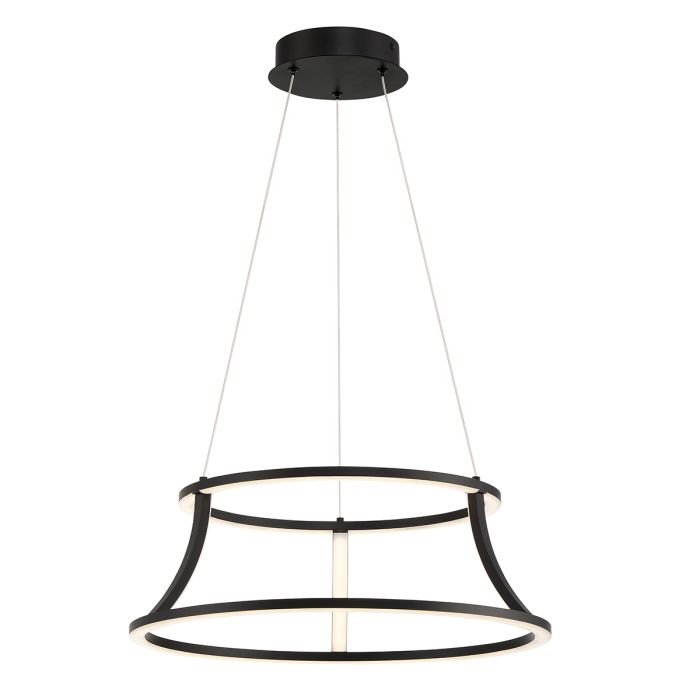 Eurofase Cadoux Integrated LED Matte Black Ring Pendant Chandelier