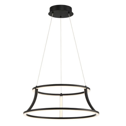 Eurofase Cadoux Integrated LED Matte Black Ring Pendant Chandelier
