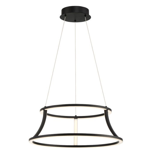 Eurofase Cadoux Integrated LED Matte Black Ring Pendant Chandelier