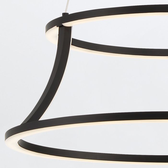 Eurofase Cadoux Integrated LED Matte Black Ring Pendant Chandelier