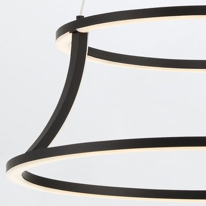 Eurofase Cadoux Integrated LED Matte Black Ring Pendant Chandelier
