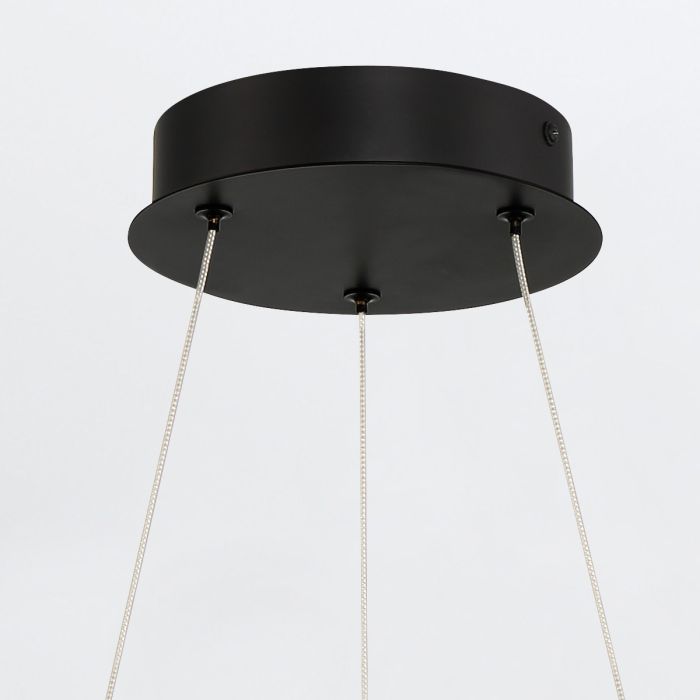 Eurofase Cadoux Integrated LED Matte Black Ring Pendant Chandelier