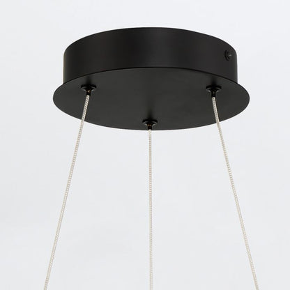 Eurofase Cadoux Integrated LED Matte Black Ring Pendant Chandelier