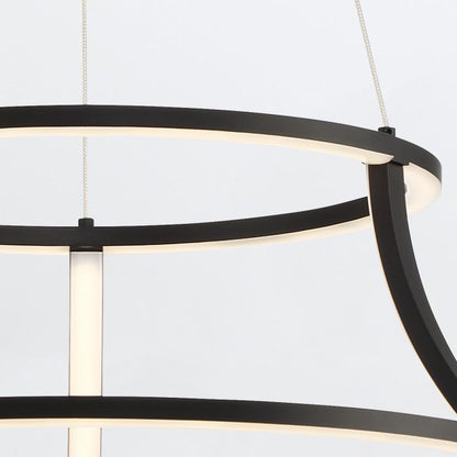 Eurofase Cadoux Integrated LED Matte Black Ring Pendant Chandelier