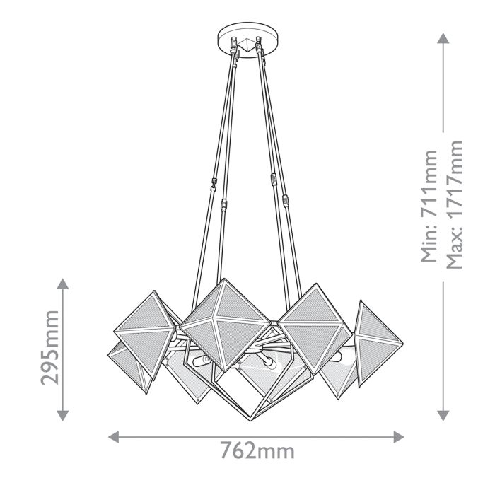 Alora Cairo 8-Light Vintage Brass Modern Chandelier