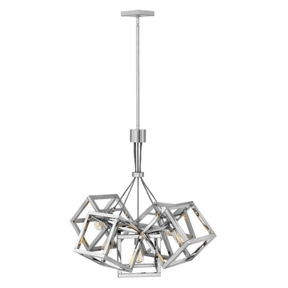 Hinkley Ensemble 5-Light Polished Nickel Cage Chandelier