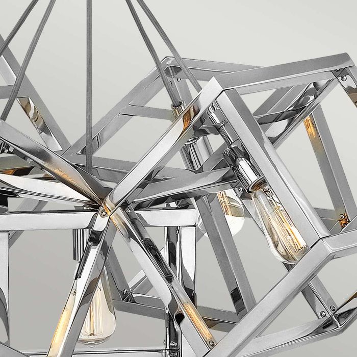 Hinkley Ensemble 5-Light Polished Nickel Cage Chandelier