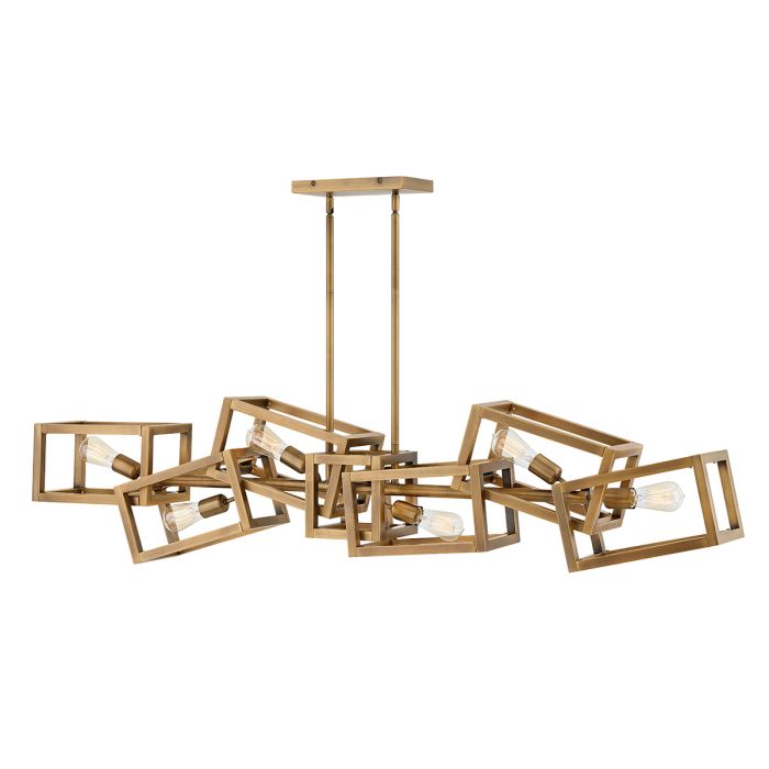 Hinkley Ensemble 6-Light Brushed Bronze Linear Island Chandelier